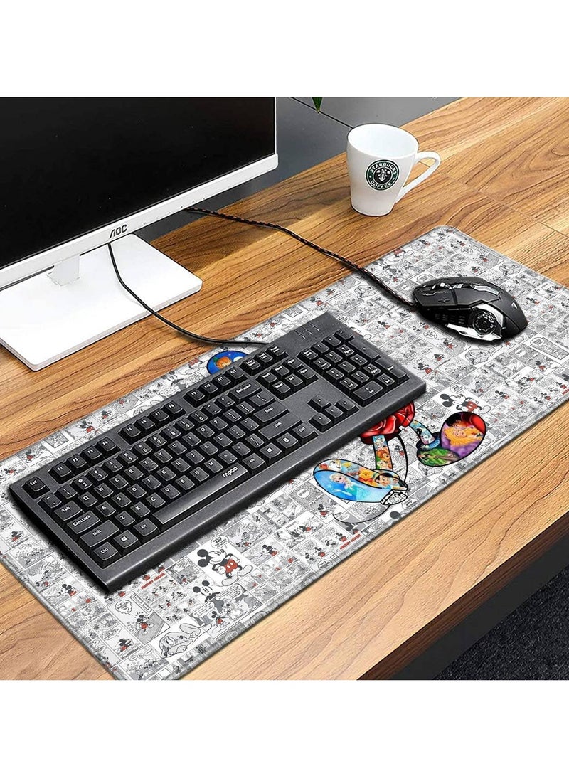 لوحة ماوس لطيفة بتصميم رسم بحافة مخيطة لوحة ماوس مطاطية غير قابلة للانزلاق مفرش طاولة مرح للألعاب والهدايا (30 سم × 70 سم × 2 مم) - Image 2