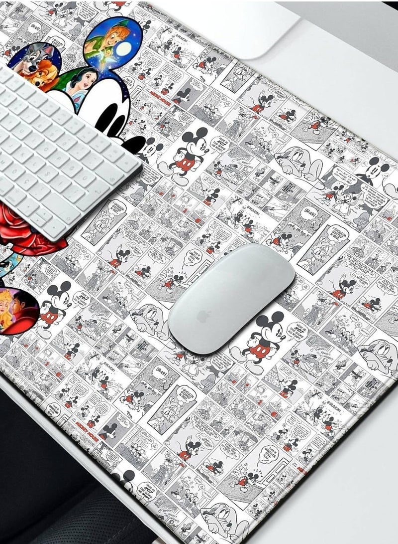 لوحة ماوس لطيفة بتصميم رسم بحافة مخيطة لوحة ماوس مطاطية غير قابلة للانزلاق مفرش طاولة مرح للألعاب والهدايا (30 سم × 70 سم × 2 مم) - Image 3