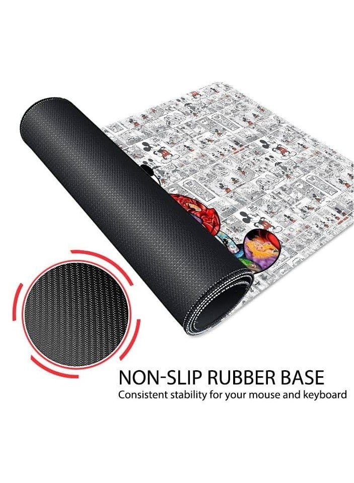 لوحة ماوس لطيفة بتصميم رسم بحافة مخيطة لوحة ماوس مطاطية غير قابلة للانزلاق مفرش طاولة مرح للألعاب والهدايا (30 سم × 70 سم × 2 مم) - Image 4