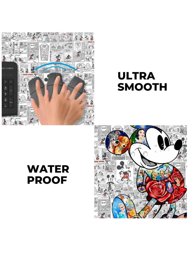 لوحة ماوس لطيفة بتصميم رسم بحافة مخيطة لوحة ماوس مطاطية غير قابلة للانزلاق مفرش طاولة مرح للألعاب والهدايا (30 سم × 70 سم × 2 مم) - Image 5