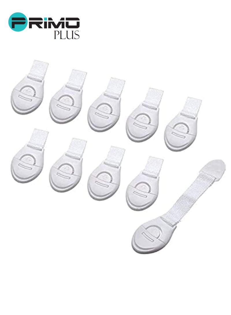 PRIMO PLUS 10 - Pieces Baby Safety Lock Latches Door Cupboard Cabinet Fridge Drawer - White - Image 2