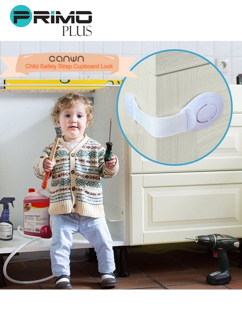 PRIMO PLUS 10 - Pieces Baby Safety Lock Latches Door Cupboard Cabinet Fridge Drawer - White - Image 4