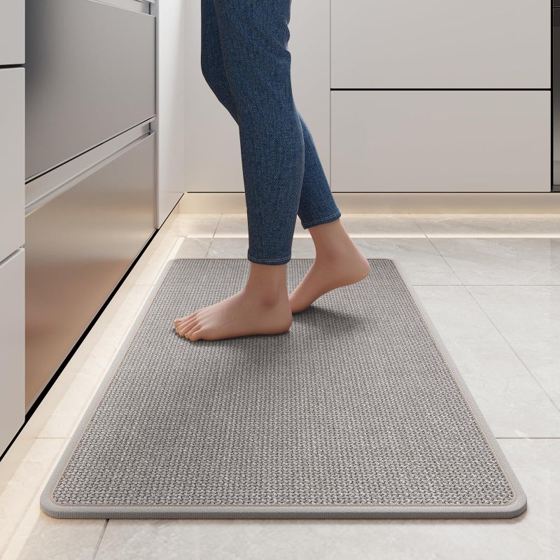 YDKGL Water Absorbent Runner Rugs for Kitchen, Kitchen Mat in Front of Sink, Oil Absorbent Kitchen Mats for Floor,Non-Slip Kitchen Rugs,Durable Kitchen Matsï¼Œ17x30 Gray Kitchen Rugs, - Image 1