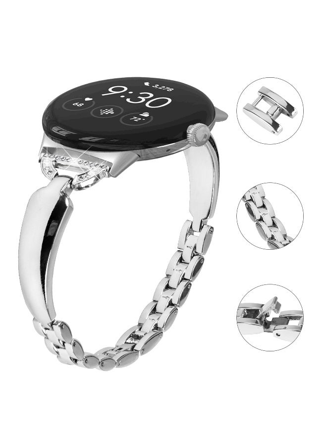 NIBEMINENT Google Pixel Watch Metal Band - Diamond-Inlaid D-Shaped Link Design  - Image 2