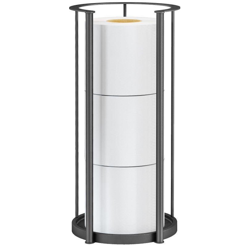 Gypie New Upgrade Free Standing Toilet Paper Storage Holder Stand Heavy Duty 304 Stainless Steel Base 3 Roll Capacity Toilet Paper Roll Holder for Bathroom Organization - Image 2