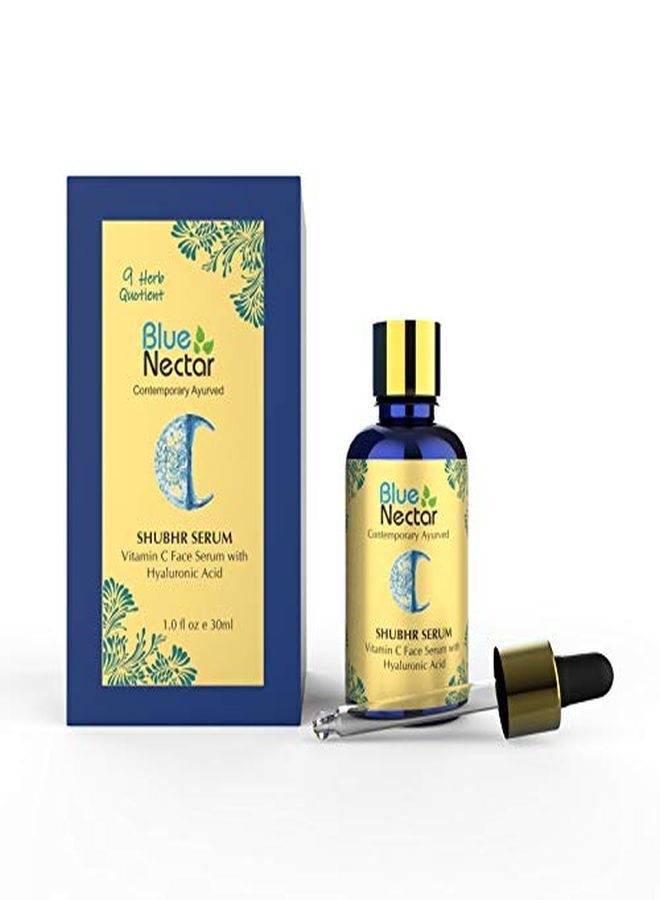 Blue Nectar Ayurvedic Vitamin C Face Serum For Dark Spot Correction And Glowing Skin ; 100% Natural Hyaluronic Acid Serum With Stable Vitamin C (9 Herbs 30 Ml) - Image 2