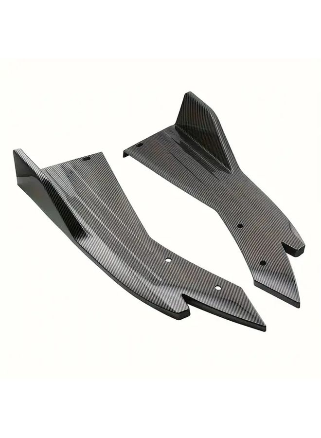 2 Pieces Carbon Fiber Rear Bumper Diffuser Splitter Corner Guards For Aerodynamic Side Wind Deflector Anti Collision Protection Easy Installation Durable High Quality Black Car Modification Aggressive Styling Sporty Look Sturdy Structure Off Road Vehicles Vehicle Modification Sleek Design Vehicle Owners - Image 1
