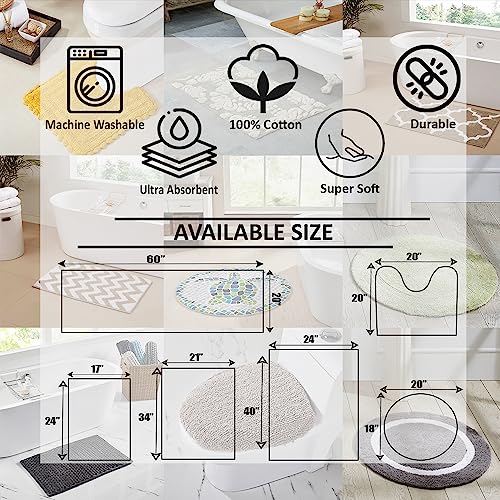Better Trends 100% Cotton Torrent Collection Bath Mats, Turquoise Bath Mat - Tufted, Absorbent & Machine Washable Bath Mats for Bathroom Floor, Shower & Sink Bath Mat Rug, 24" Square - Image 2