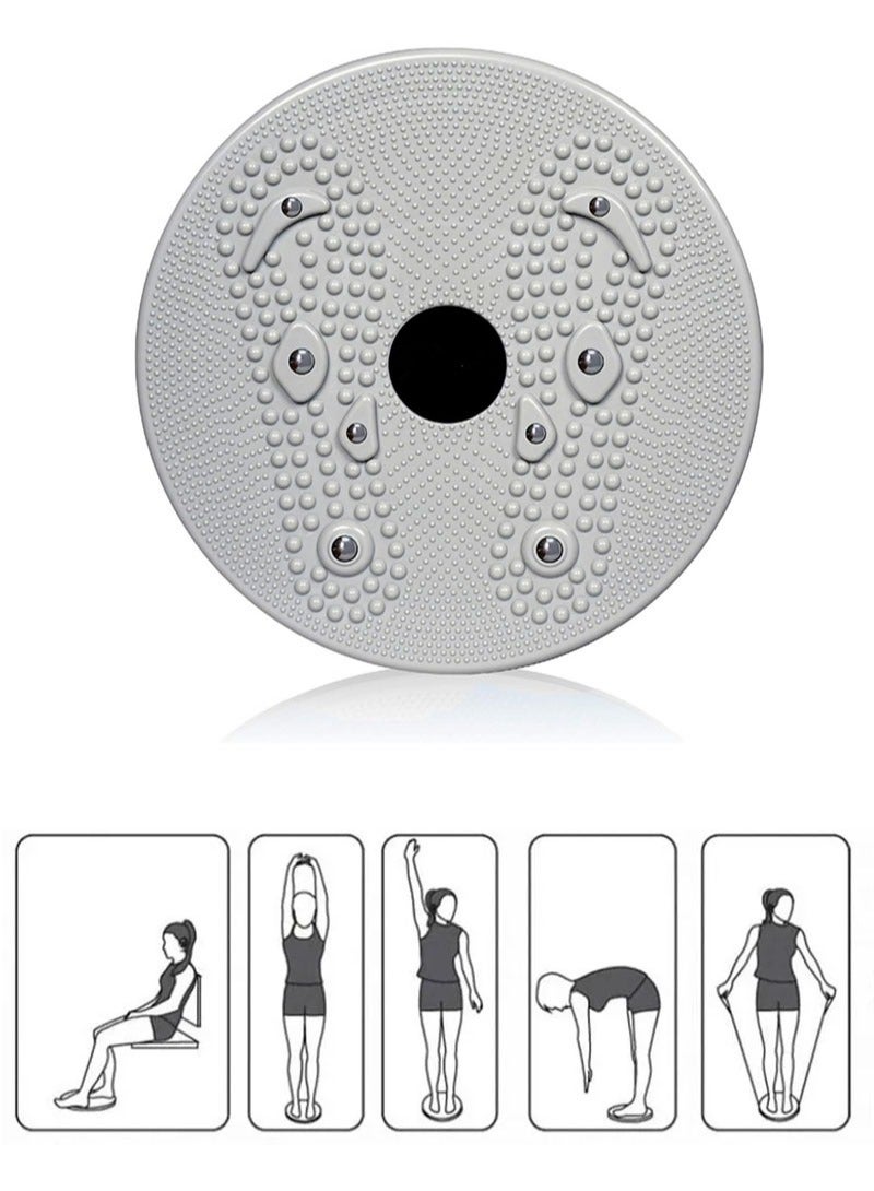 AGD Multifunctional Portable waist twisting machine indoor sports fitness Magnet waist twisting disc grey - Image 3