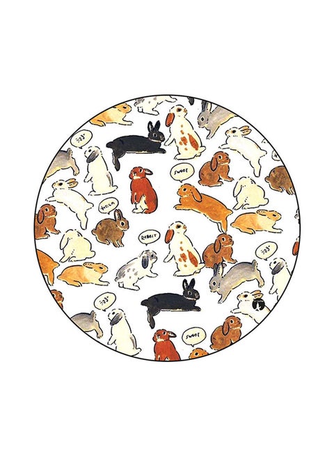 Rabbits Printed Mouse Pad Multicolour