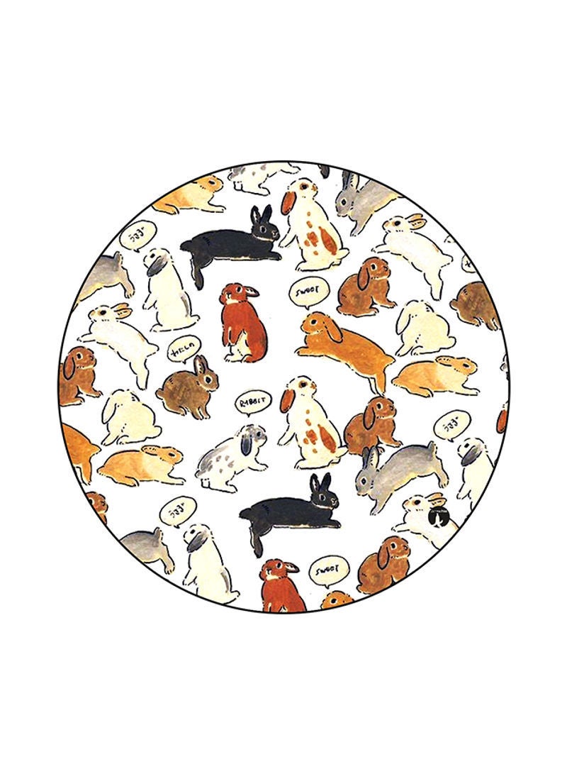 Rabbits Printed Mouse Pad Multicolour