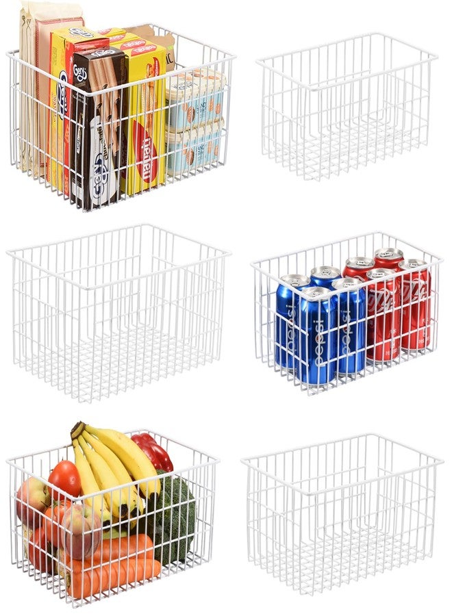 Orgneas Freezer Organizer Bins, Vertical Sides Wire Freezer Baskets for Upright Freezer, Chest Freezer Organizer Deep Freezer Storage Containers for Foods, Snacks, Vegetables, Fruits, Set of 6 - Image 1