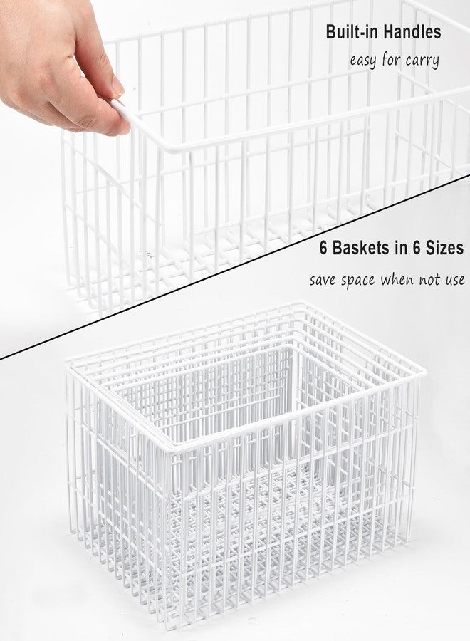 Orgneas Freezer Organizer Bins, Vertical Sides Wire Freezer Baskets for Upright Freezer, Chest Freezer Organizer Deep Freezer Storage Containers for Foods, Snacks, Vegetables, Fruits, Set of 6 - Image 5