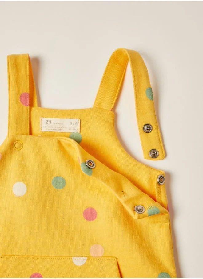 Zippy Cotton Pinafore Dress for Newborn Baby Girls, Yellow
