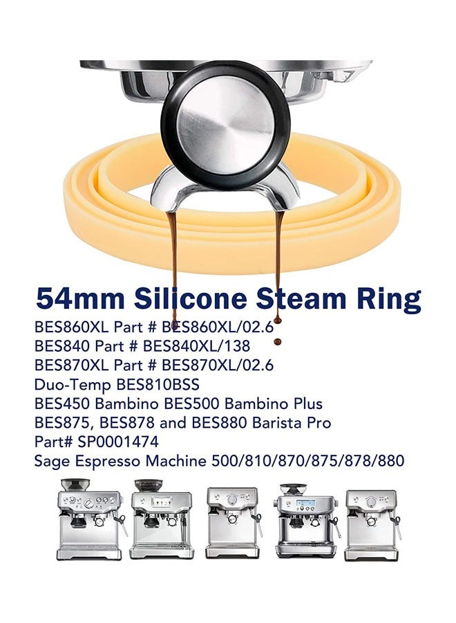 2 PCS Silicone Steam Ring, 54mm Grouphead Gasket Replacement Accessories, No BPA Silicone Gasket Seal, for Breville Espresso Machine 878/870/860/840/810/500/450/ Sage 500/870/875/880/810/878  - Image 2
