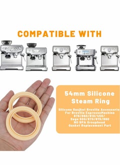 Generic 2 PCS Silicone Steam Ring, 54mm Grouphead Gasket Replacement Accessories, No BPA Silicone Gasket Seal, for Breville Espresso Machine 878/870/860/840/810/500/450/ Sage 500/870/875/880/810/878  - Image 3