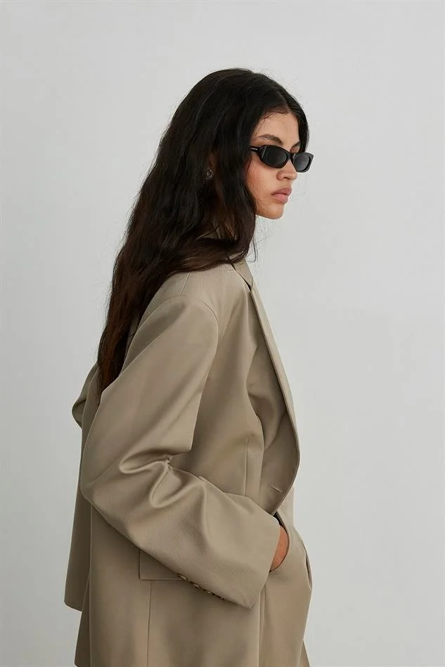 Suud Collection Saud Collection Light Khaki Masculine Blazer Jacket