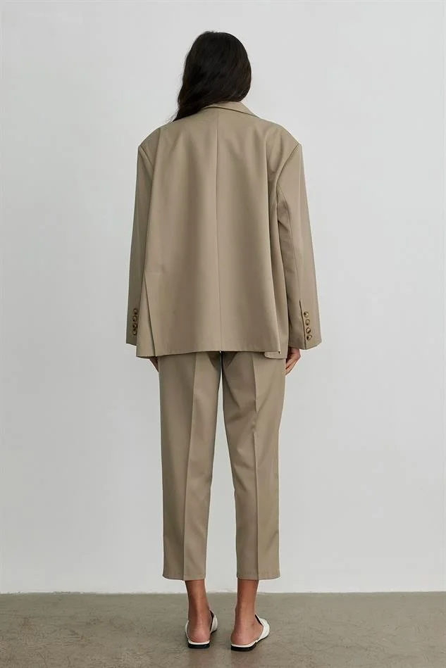 Suud Collection Saud Collection Light Khaki Masculine Blazer Jacket
