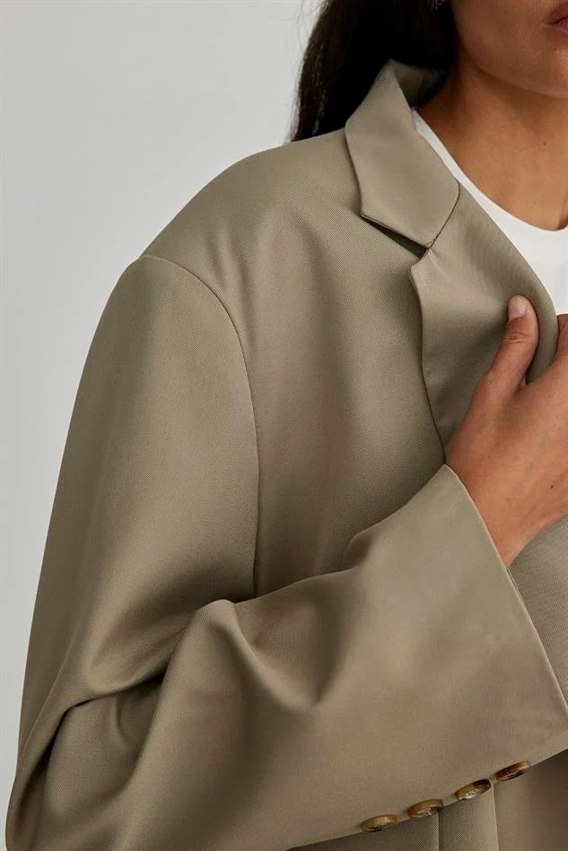 Suud Collection Saud Collection Light Khaki Masculine Blazer Jacket