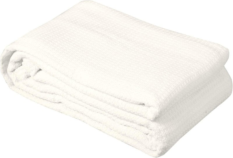 DOLLCENT 100% Cotton California King Size Blanket for Bed, Premium Combed Lightweight Blankets, Washed Breathable Bed Throw Blanket, Ivory Cal King Cotton Blankets for All Season: Ivory (102"x108") - Image 5