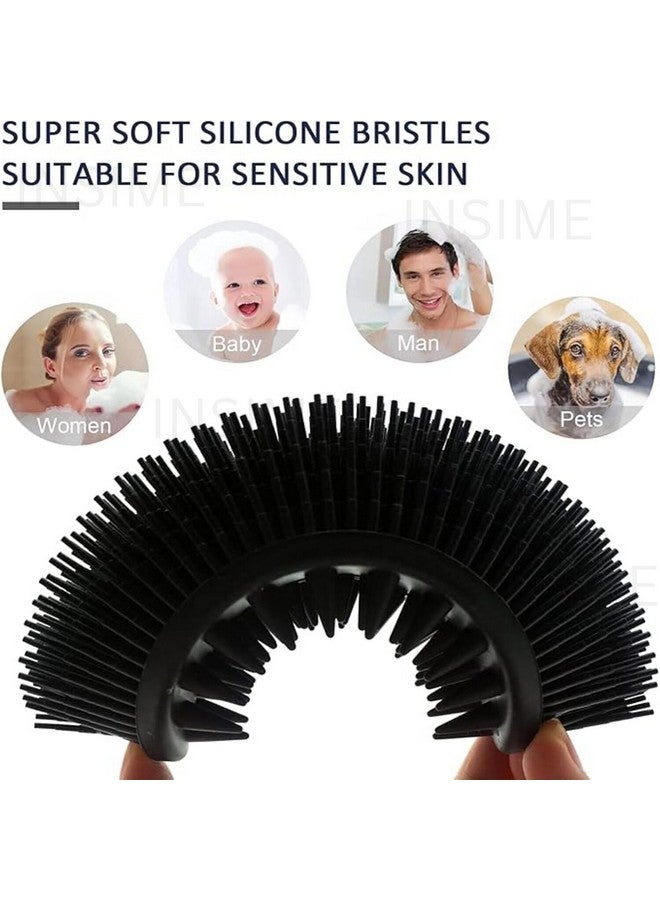 INSIME Soft Silicone body scrubber bathing for Men & Women | scrub Body brush for bathing & body wash | face scrubber for men | Loofah 2 in 1 Bath & Shampoo Brush - Image 4