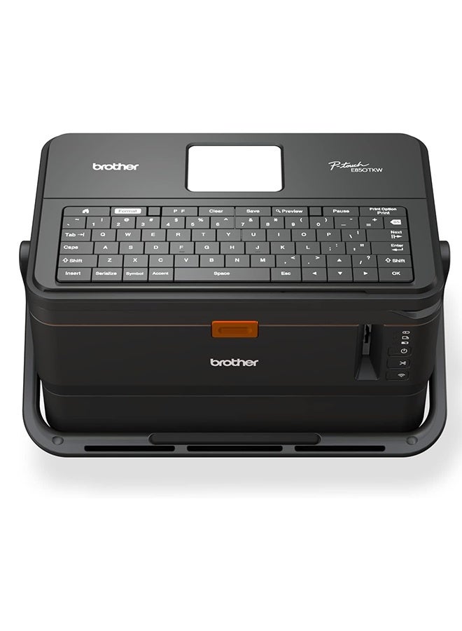 Brother PT-E850TKWLi Label Printer, Professional Label and Tube Printer for Electricians and Network Installations, Black, Large - Image 1