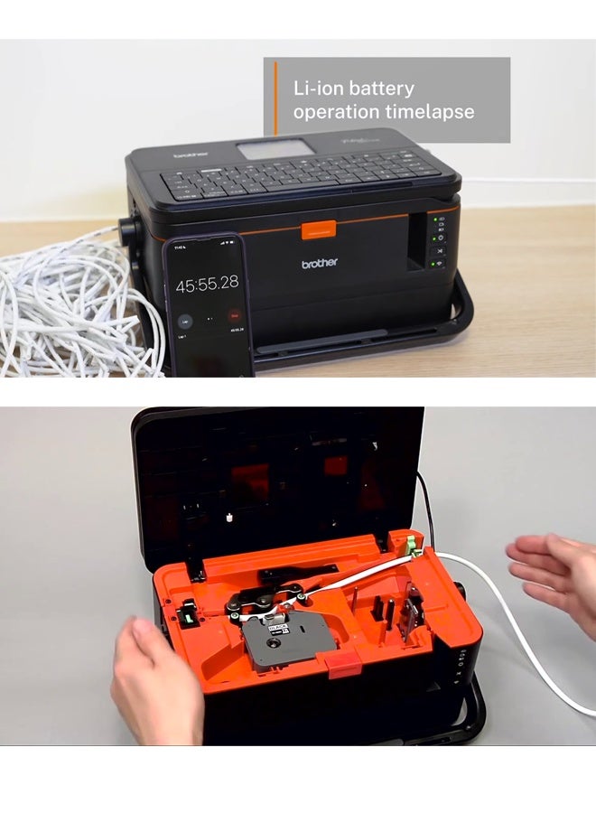 Brother PT-E850TKWLi Label Printer, Professional Label and Tube Printer for Electricians and Network Installations, Black, Large - Image 3