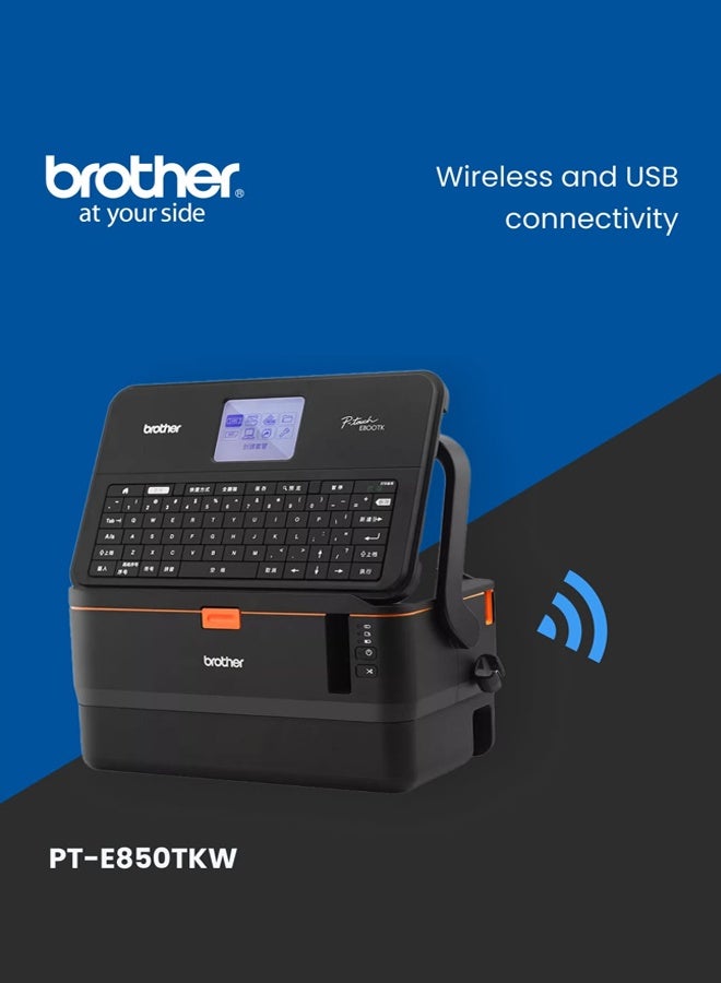 Brother PT-E850TKWLi Label Printer, Professional Label and Tube Printer for Electricians and Network Installations, Black, Large - Image 5