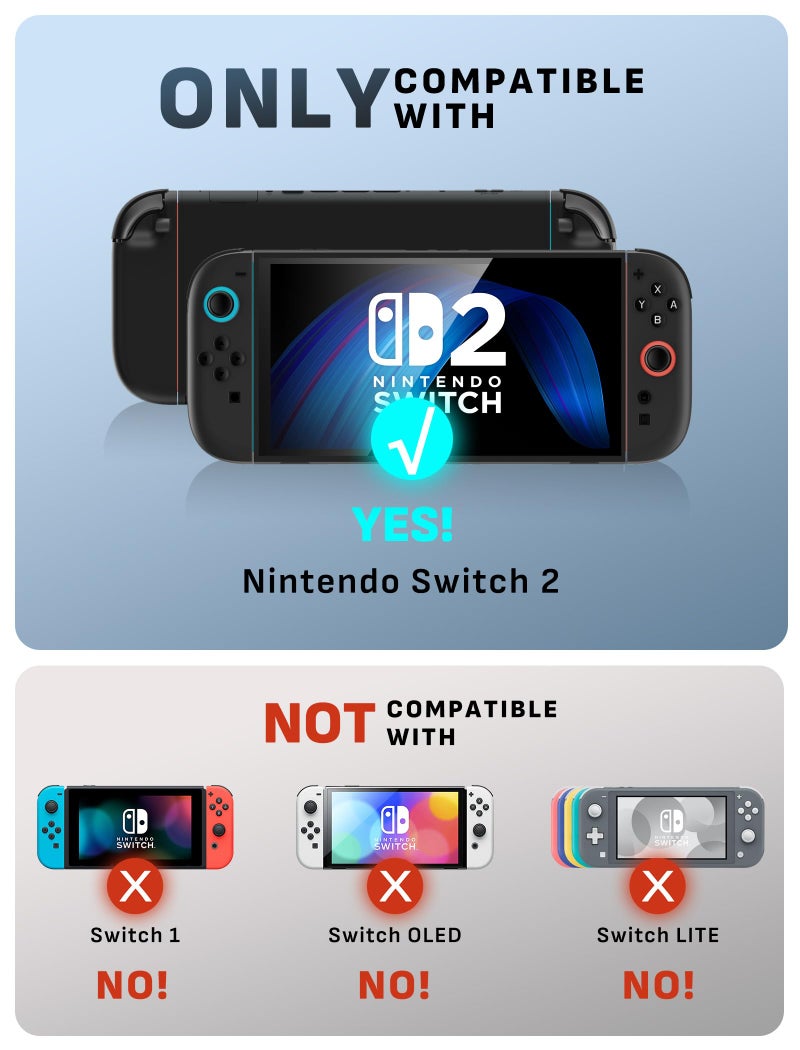 Mumba Dockable Case for Nintendo Switch 2 [2025 Blade Series] TPU Switch 2 Grip Protective Cover, Ergonomic Accessories for Console with Quick-Release Design for Switch 2 Joy Con Controllers Blue/Red - Image 4