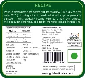 Golden Tips Japanese Matcha Green Tea Powder – 30g Tin Can, No Additives, Antioxidant-Rich Superfood, No Artificial Sweeteners - Image 4