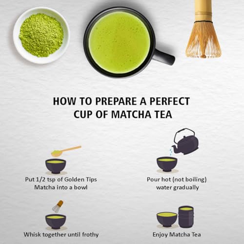 Golden Tips Japanese Matcha Green Tea Powder – 30g Tin Can, No Additives, Antioxidant-Rich Superfood, No Artificial Sweeteners - Image 3
