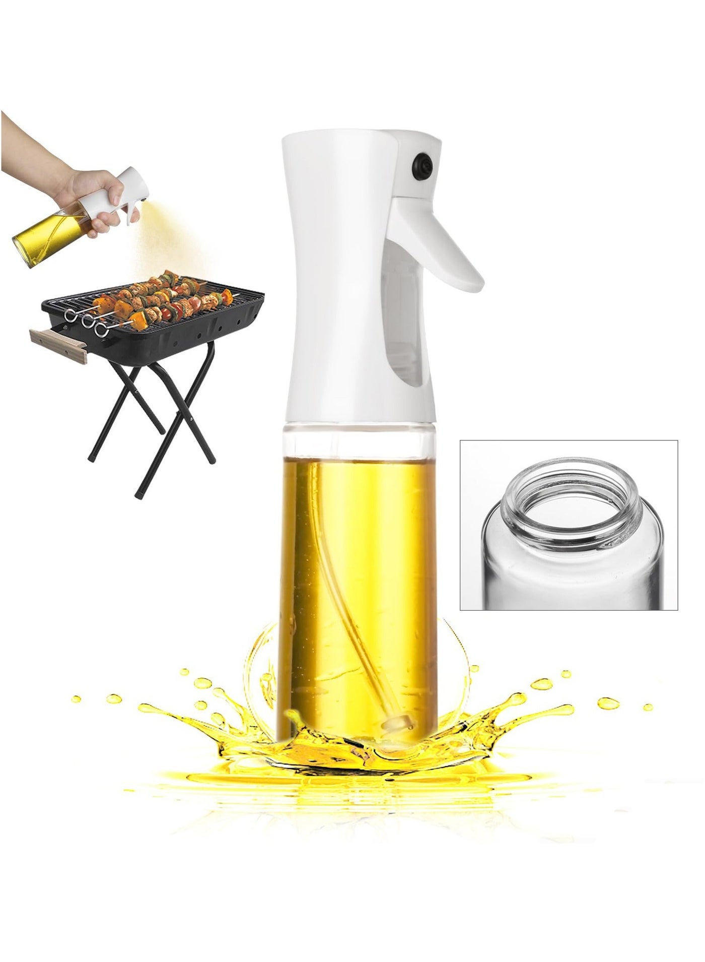 Oil Sprayer for Cooking Olive 200ml Spray Bottle Continuous with Portion Control, Suitable Multiple Scenarios. Highly Trusted by Chefs, Glass