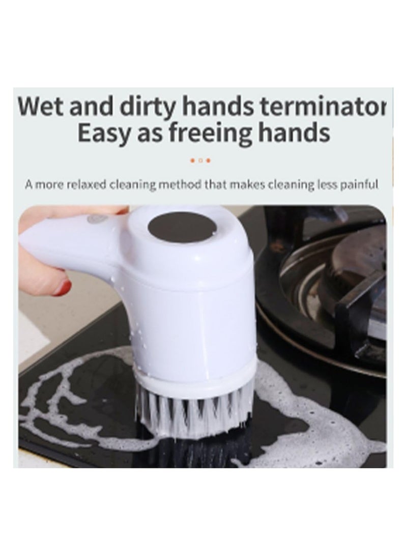 عام فرشاة تنظيف كهربائية، جهاز تنظيف كهربائي دوار، جهاز تنظيف كهربائي دوار لاسلكي مع 5 رؤوس قابلة للتبديل لتنظيف الحمامات والأرضيات والجدران والبلاط والمراحيض والنوافذ. - Image 3