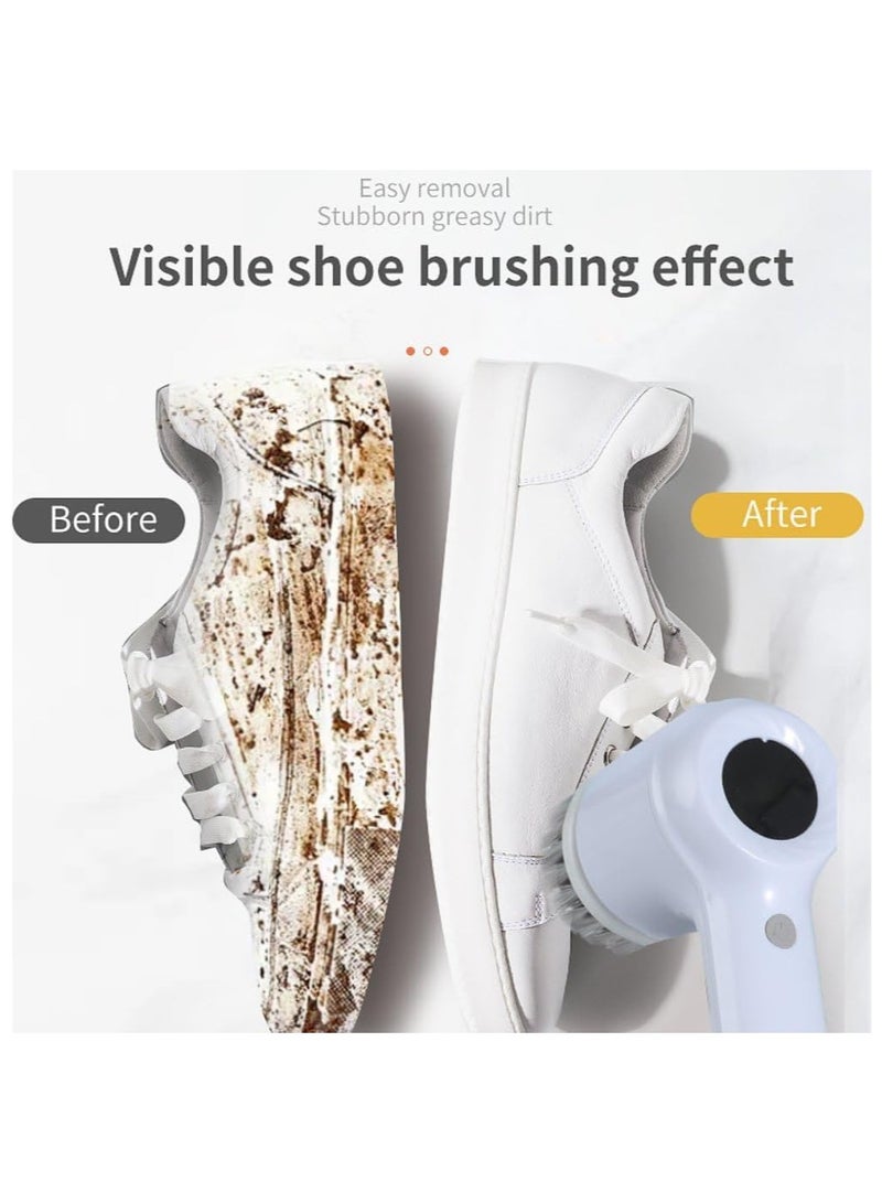 عام فرشاة تنظيف كهربائية، جهاز تنظيف كهربائي دوار، جهاز تنظيف كهربائي دوار لاسلكي مع 5 رؤوس قابلة للتبديل لتنظيف الحمامات والأرضيات والجدران والبلاط والمراحيض والنوافذ. - Image 5