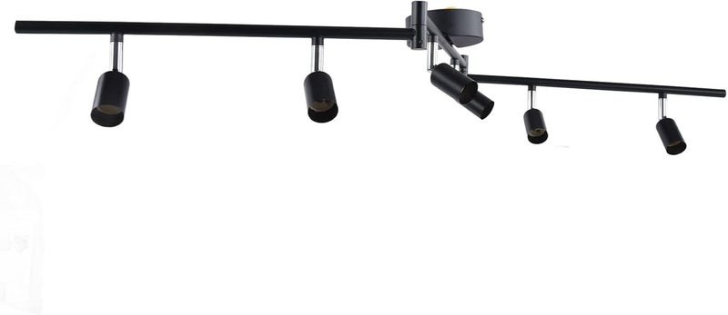 Hardened processed substance 6 Light LED Track Lighting Kit, Rotatable 90 Degree Lamp Head with GU10 Base Socket, Ideal for Bedroom Living Room Showroom Exhibition Hall Museum Cafe Restaurant Office (Black) All preference matching build - Image 5