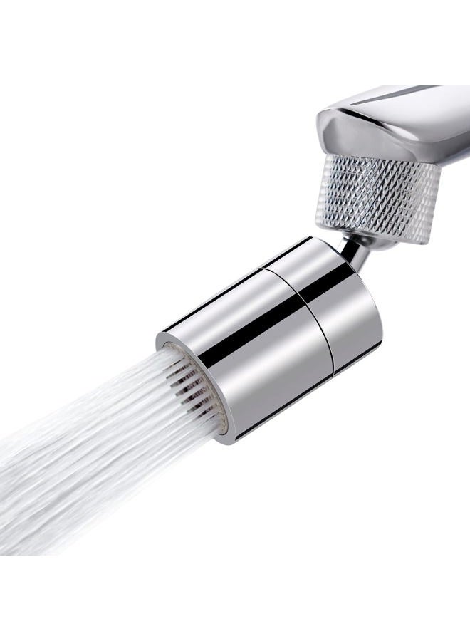 Hibbent Dual-function Female Faucet Aerator, 1.8 GPM Extra Big Angle Rotate Kitchen Sink Aerator Sprayer Head 360 Degree Swivel Kitchen Sink Sprayer Attachment-55/64 Inch-27UNS Female Thread-Chrome - Image 1