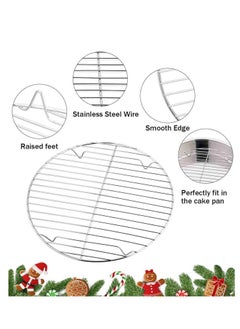 TeamFar TeamFar Round Cooling Rack Set of 2, 9 Inch Round Rack Baking Steaming Roasting Rack Set Stainless Steel, Healthy & Dishwasher Safe, Mirror Finish & Rust Free  - Image 3