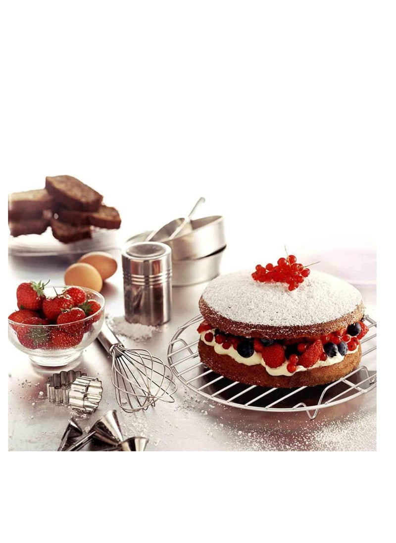 TeamFar TeamFar Round Cooling Rack Set of 2, 9 Inch Round Rack Baking Steaming Roasting Rack Set Stainless Steel, Healthy & Dishwasher Safe, Mirror Finish & Rust Free  - Image 4