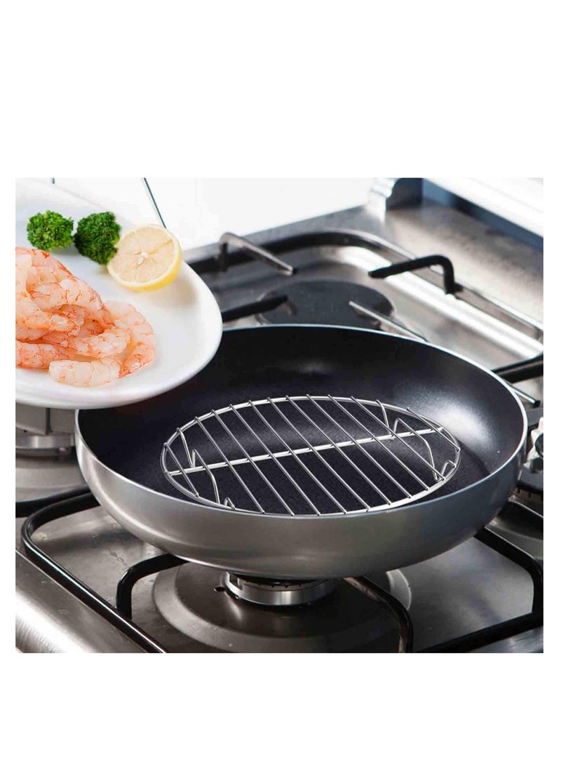 TeamFar TeamFar Round Cooling Rack Set of 2, 9 Inch Round Rack Baking Steaming Roasting Rack Set Stainless Steel, Healthy & Dishwasher Safe, Mirror Finish & Rust Free  - Image 5