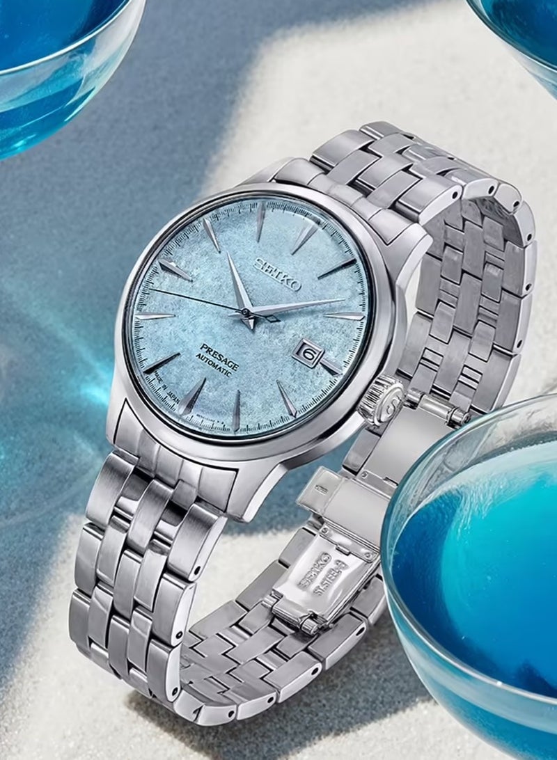 سيكو Presage Limited Edition Maya Bay Automatic Men’s Watch SRPM01, 40.5mm Blue Dial, Silver Stainless Steel Case & Bracelet, 50 m WR - Image 1