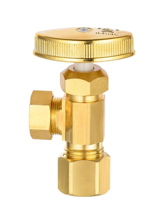 EFIELD (Pack of 2) EFIELD Angle Stop Valve 1/2" Nominal (5/8" OD) Compression x 3/8" OD, Multi-Turn, Brushed Brass,(VALVE400-2PCS) - Image 5