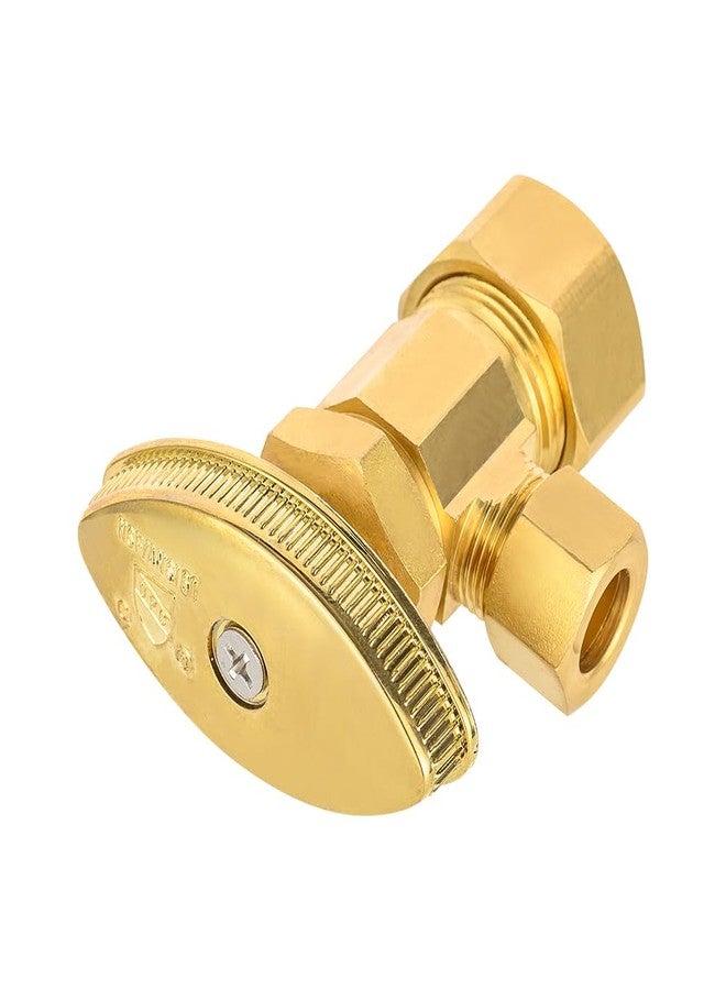 EFIELD (Pack of 2) EFIELD Angle Stop Valve 1/2" Nominal (5/8" OD) Compression x 3/8" OD, Multi-Turn, Brushed Brass,(VALVE400-2PCS) - Image 4