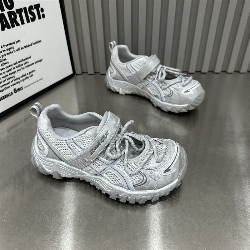 Women's Retro Running Sneakers - Lace-up Mesh Casual Shoes - Image 2