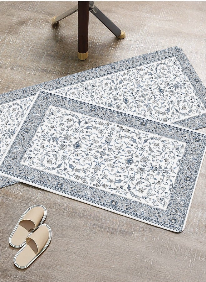 2 PCS Kitchen Floor Mats Rugs Set, Cushion Floor Carpet, Waterproof, Oil Resistant and Anti-Fatigue PU Standing Mat for Kitchen, Floor, Office, Sink, Laundry 45*75CM+45*120CM - Image 2