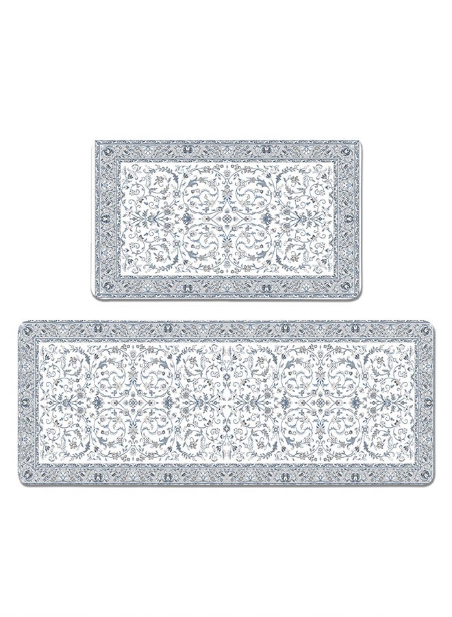 2 PCS Kitchen Floor Mats Rugs Set, Cushion Floor Carpet, Waterproof, Oil Resistant and Anti-Fatigue PU Standing Mat for Kitchen, Floor, Office, Sink, Laundry 45*75CM+45*120CM - Image 1