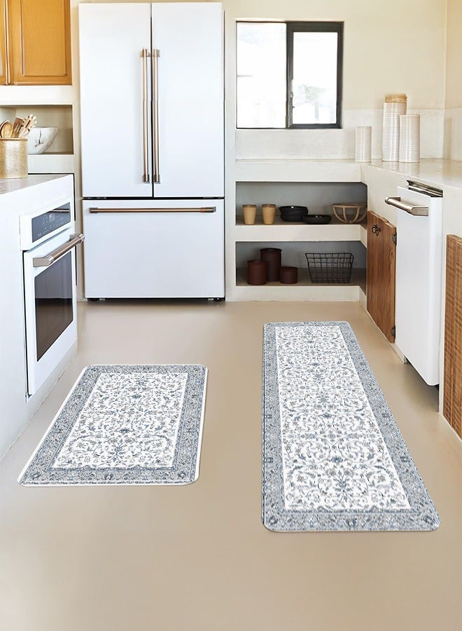 2 PCS Kitchen Floor Mats Rugs Set, Cushion Floor Carpet, Waterproof, Oil Resistant and Anti-Fatigue PU Standing Mat for Kitchen, Floor, Office, Sink, Laundry 45*75CM+45*120CM - Image 3