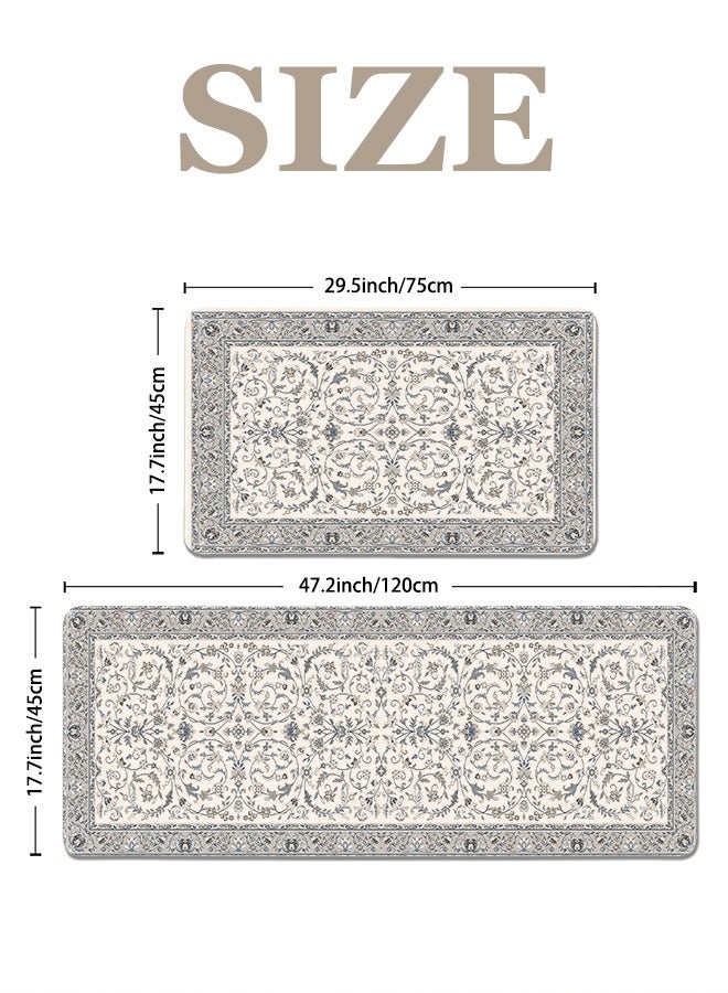 2 PCS Kitchen Floor Mats Rugs Set, Cushion Floor Carpet, Waterproof, Oil Resistant and Anti-Fatigue PU Standing Mat for Kitchen, Floor, Office, Sink, Laundry 45*75CM+45*120CM - Image 5