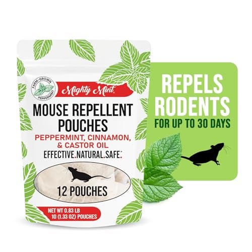 Mighty Mint Mouse Repellent Pouches – Peppermint, Castor Oil & Cinnamon Formula – Natural Indoor Deterrent for Mice and Rodents – Plant-Based, Long-Lasting Protection – 12 Count - Image 2