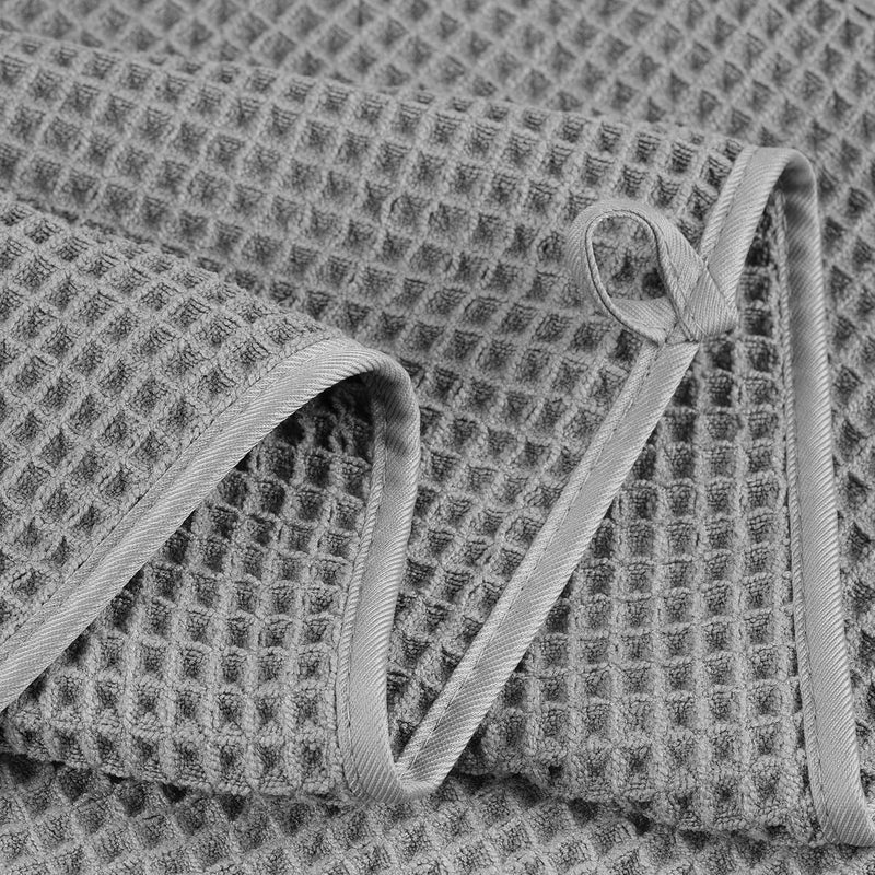 Polyte Oversize, 60 x 30 in., Quick Dry Lint Free Microfiber Bath Towel Set, 6 Piece (Waffle Weave) - Image 3