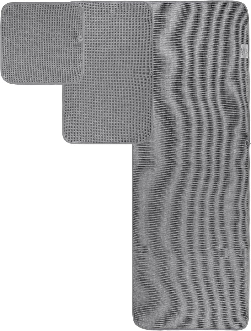 Polyte Oversize, 60 x 30 in., Quick Dry Lint Free Microfiber Bath Towel Set, 6 Piece (Waffle Weave) - Image 2